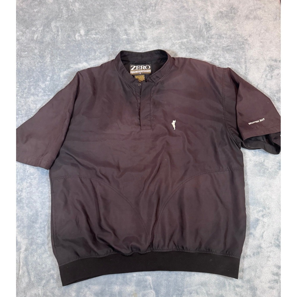 Zero Restriction Spanish Bay Golf Windshirt XL Black Short Sleeve Pullover